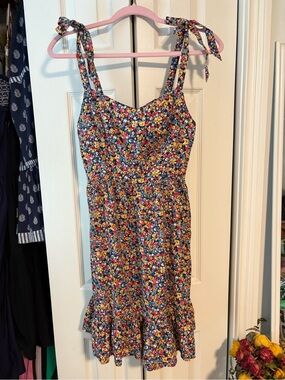 Old Navy Multicolor Floral Tie-Shoulder Mini Dress